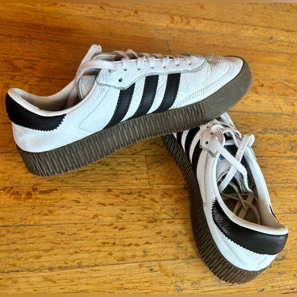 Adidas Women's Samba White and Black Sneakers - Picture 10 of 15
